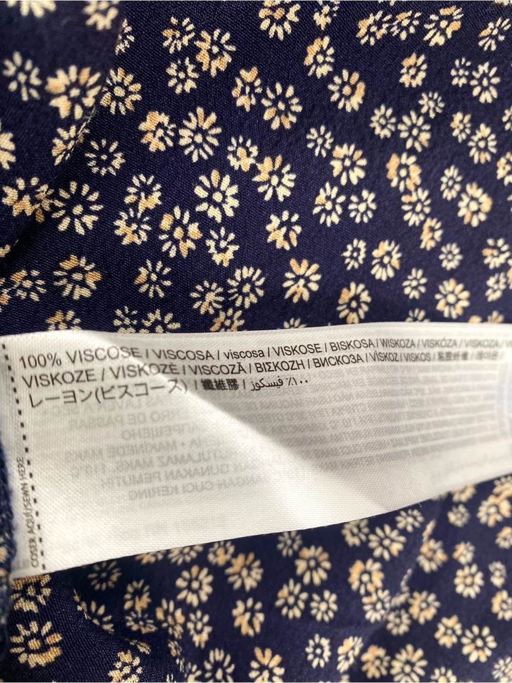 Mango NWOT Navy Daisy Floral V-Back Romper, Size XS - Picture 8 of 10